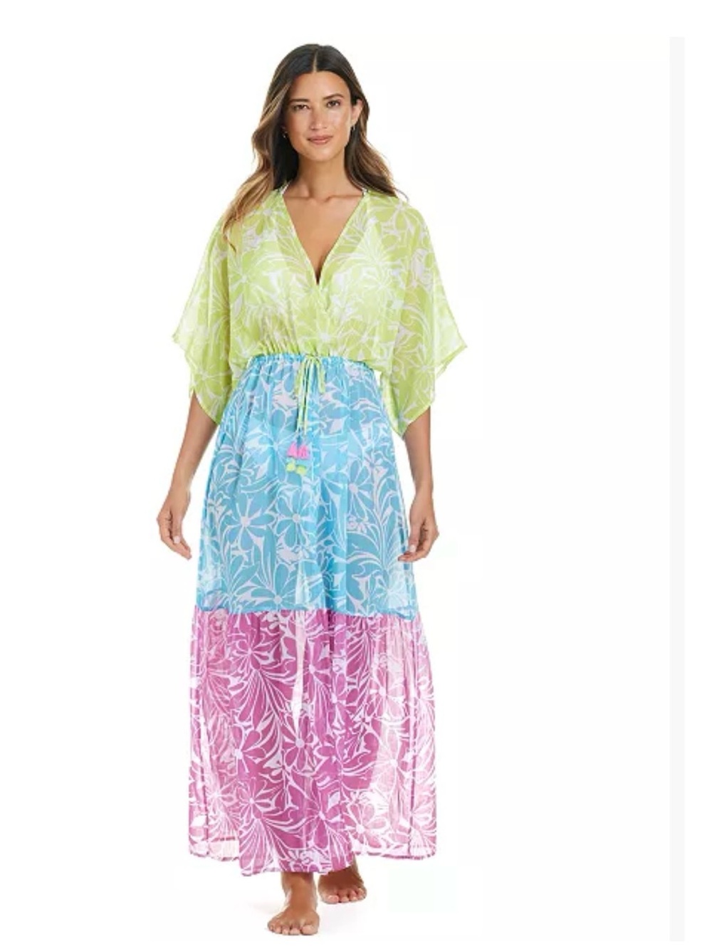 NWT Bleu Rod Beattie Women's Sock It To Me Printed Chiffon Cover-Up